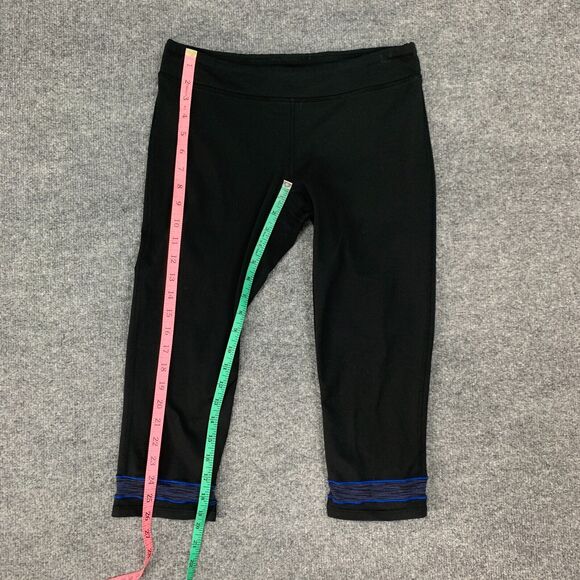 Lucy Capri Legging Womens M Medium Black Low Rise Pull On Athletic Crop Stretch - Picture 9 of 12